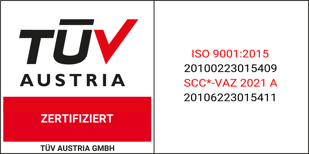 TÜV Austria zertifiziert